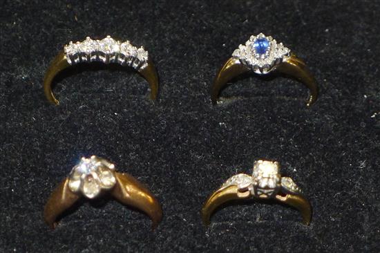 4 diamond dress rings